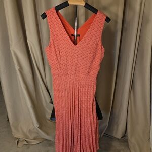 Elegant Coral Sleeveless Dress
